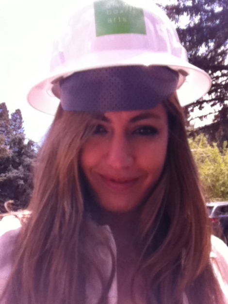 Me in my construction hat (before it started hurting my head)